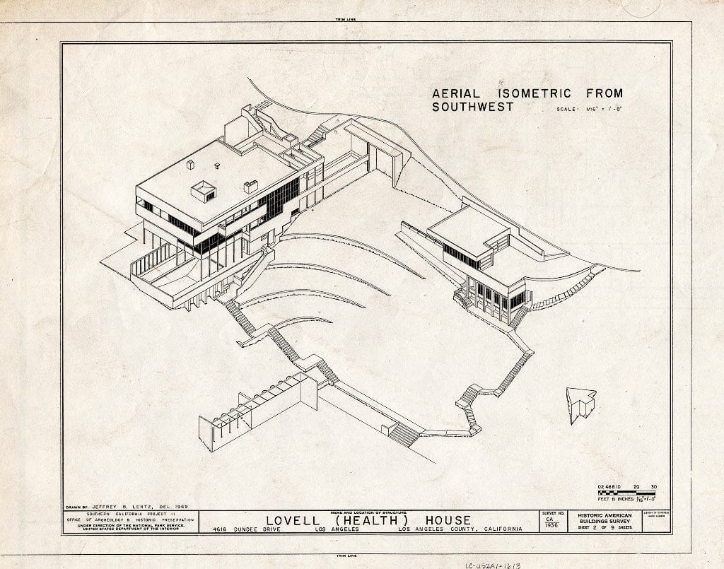 Blueprint HABS Cal,19-LOSAN,66- (Sheet 2 of 9) - Lovell (Health) House, 4616 Dundee Drive, Los Angeles, Los Angeles County, CA