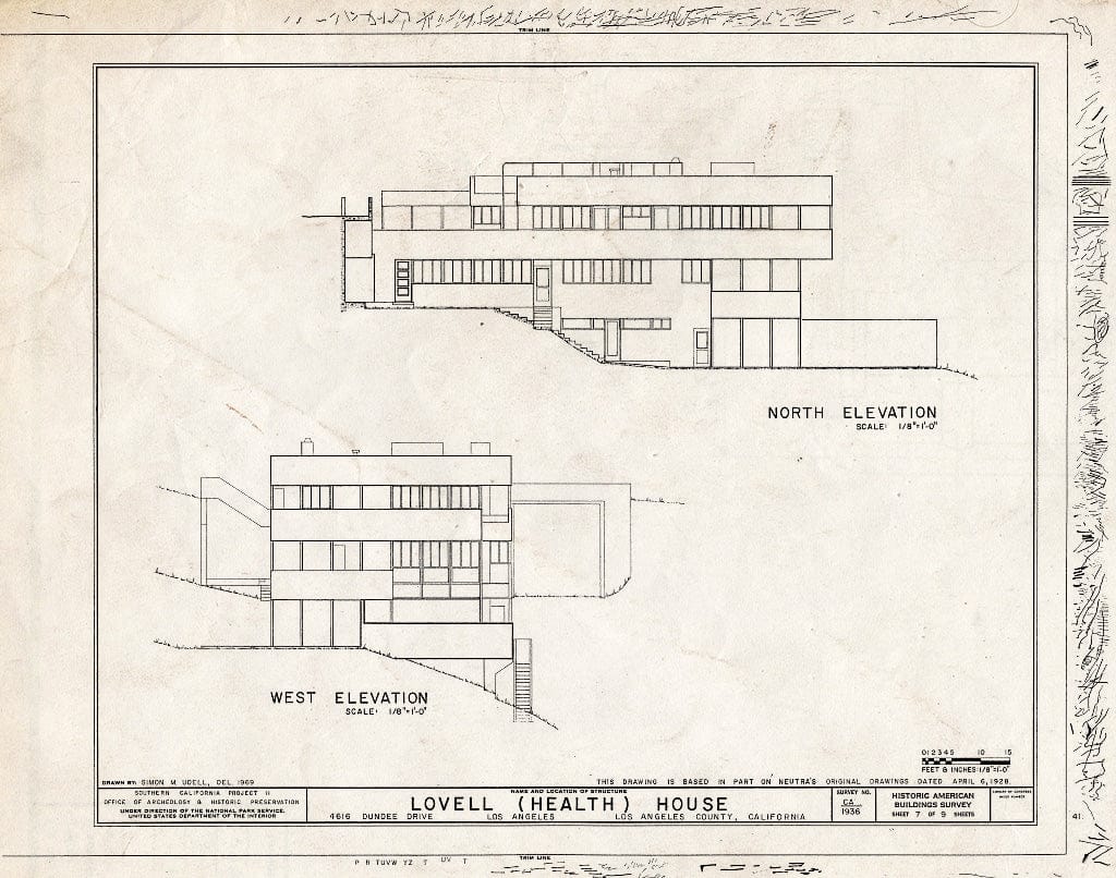 Blueprint HABS Cal,19-LOSAN,66- (Sheet 7 of 9) - Lovell (Health) House, 4616 Dundee Drive, Los Angeles, Los Angeles County, CA