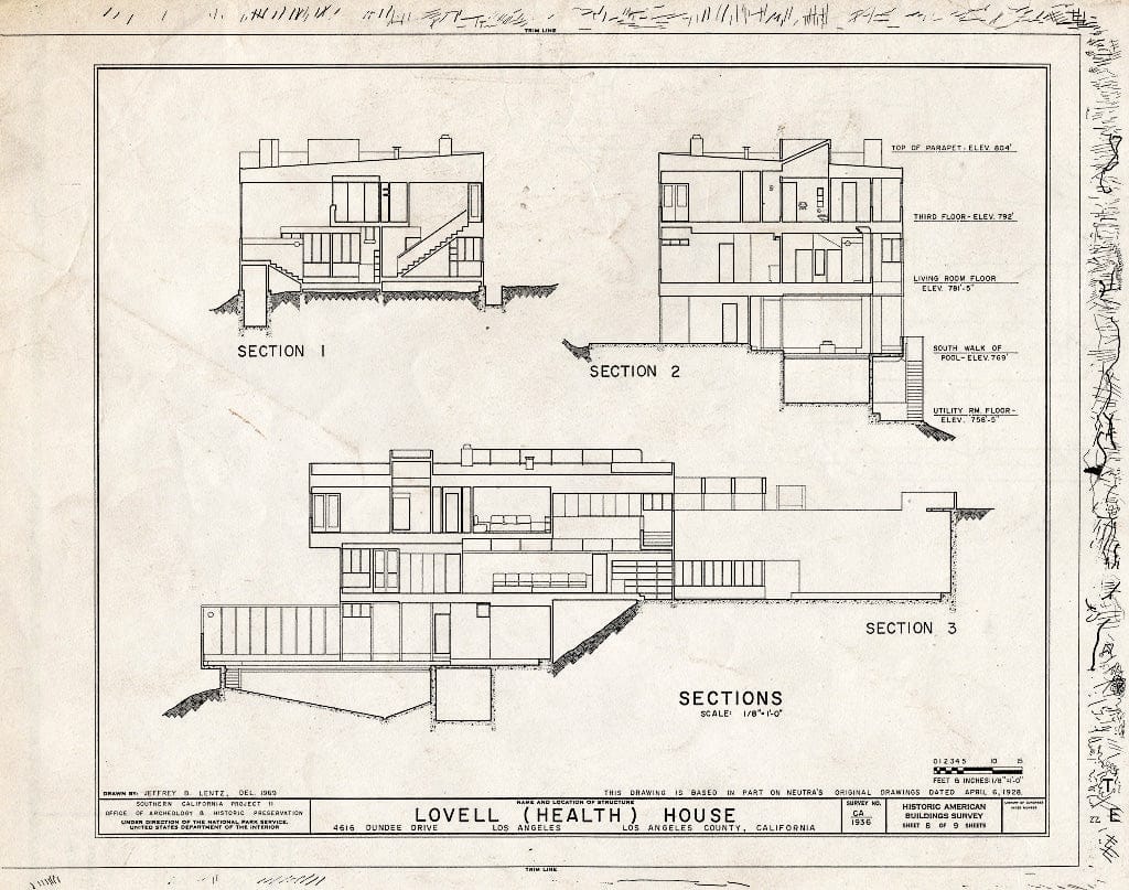 Blueprint HABS Cal,19-LOSAN,66- (Sheet 8 of 9) - Lovell (Health) House, 4616 Dundee Drive, Los Angeles, Los Angeles County, CA