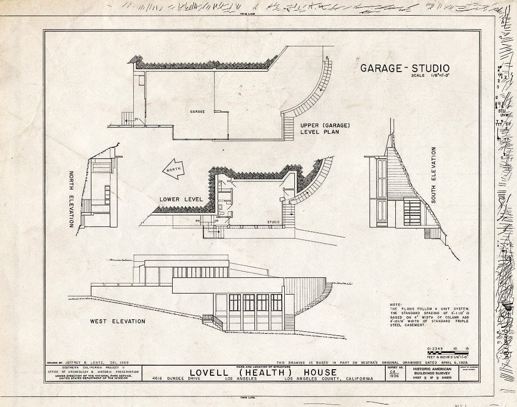 Blueprint HABS Cal,19-LOSAN,66- (Sheet 9 of 9) - Lovell (Health) House, 4616 Dundee Drive, Los Angeles, Los Angeles County, CA