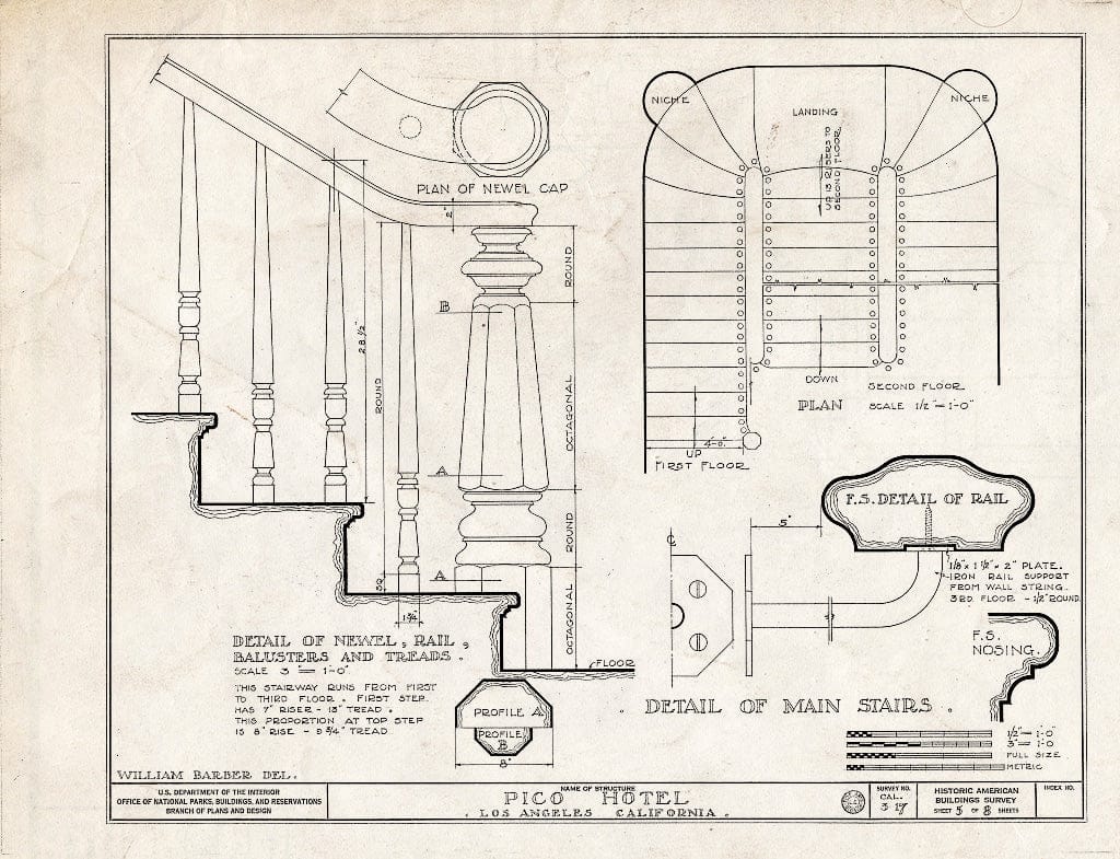Blueprint HABS Cal,19-LOSAN,6- (Sheet 5 of 8) - Pico Hotel, 430 North Main Street, Los Angeles, Los Angeles County, CA