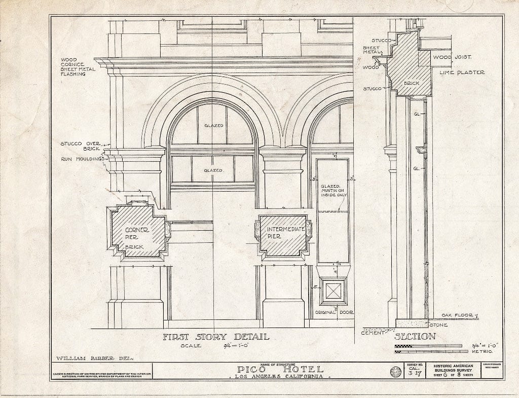 Blueprint HABS Cal,19-LOSAN,6- (Sheet 6 of 8) - Pico Hotel, 430 North Main Street, Los Angeles, Los Angeles County, CA