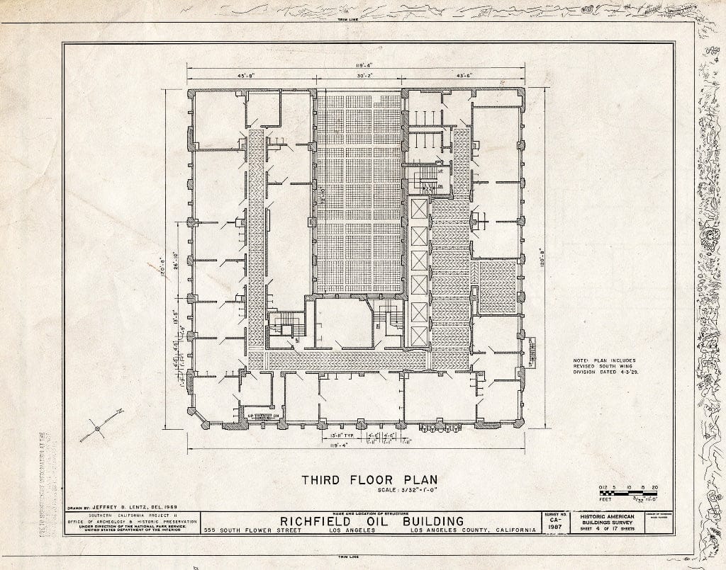 Blueprint HABS Cal,19-LOSAN,67- (Sheet 4 of 17) - Richfield Oil Building, 555 South Flower Street, Los Angeles, Los Angeles County, CA