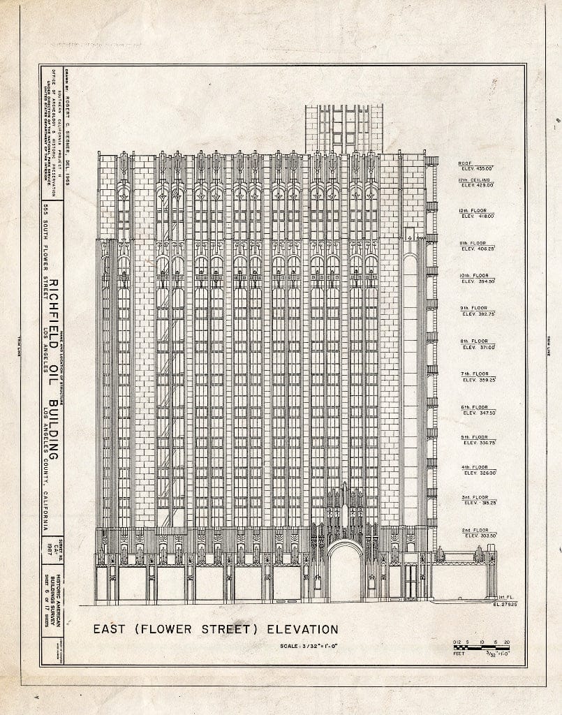 Blueprint HABS Cal,19-LOSAN,67- (Sheet 6 of 17) - Richfield Oil Building, 555 South Flower Street, Los Angeles, Los Angeles County, CA