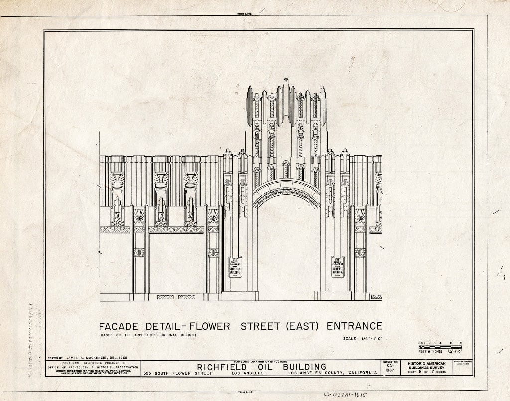 Blueprint HABS Cal,19-LOSAN,67- (Sheet 9 of 17) - Richfield Oil Building, 555 South Flower Street, Los Angeles, Los Angeles County, CA