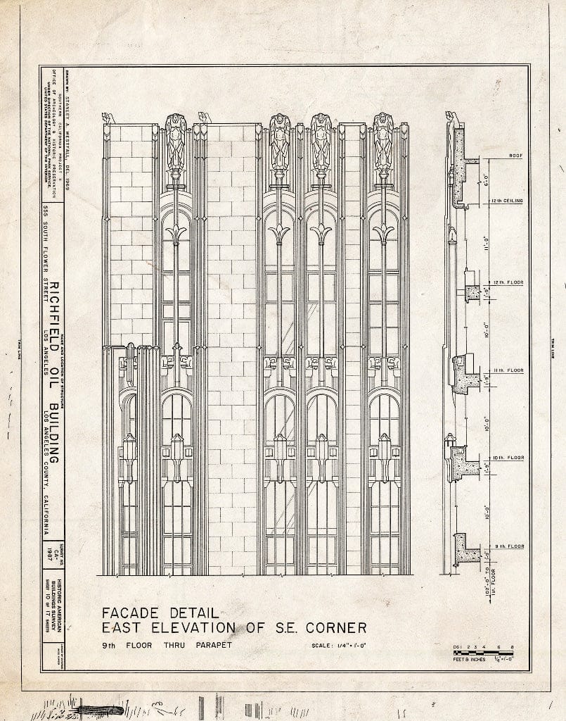 Blueprint HABS Cal,19-LOSAN,67- (Sheet 10 of 17) - Richfield Oil Building, 555 South Flower Street, Los Angeles, Los Angeles County, CA