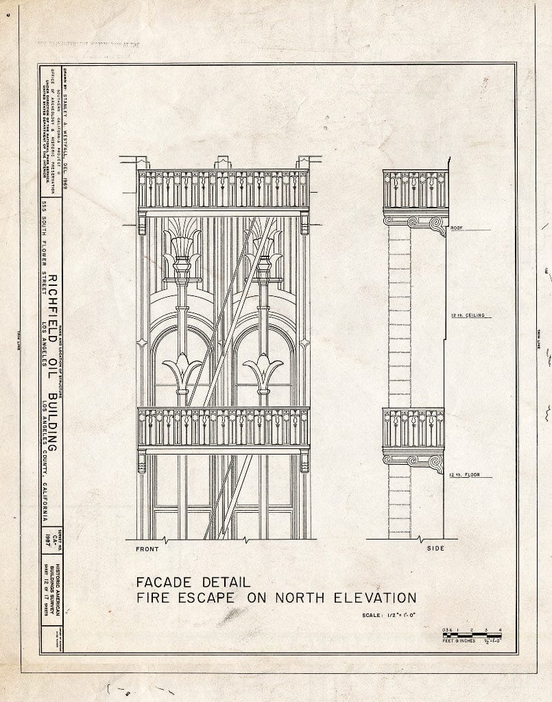 Blueprint HABS Cal,19-LOSAN,67- (Sheet 12 of 17) - Richfield Oil Building, 555 South Flower Street, Los Angeles, Los Angeles County, CA
