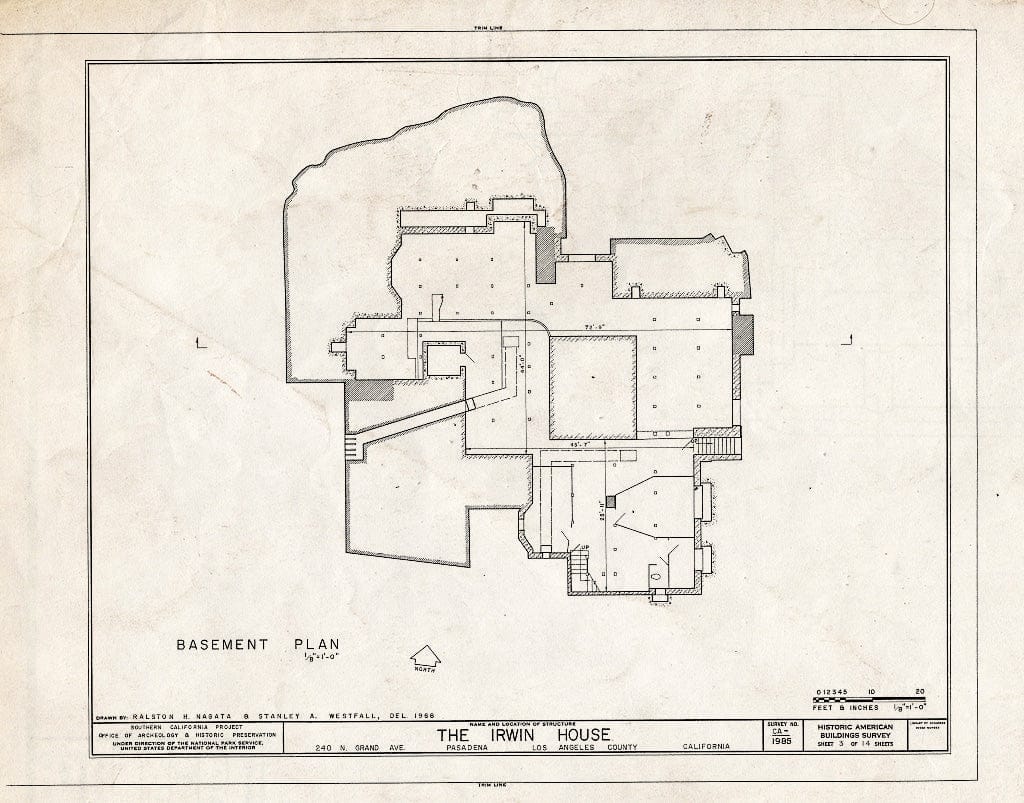 Blueprint HABS Cal,19-PASA,6- (Sheet 3 of 14) - Theodore Irwin House, 240 North Grand Avenue, Pasadena, Los Angeles County, CA