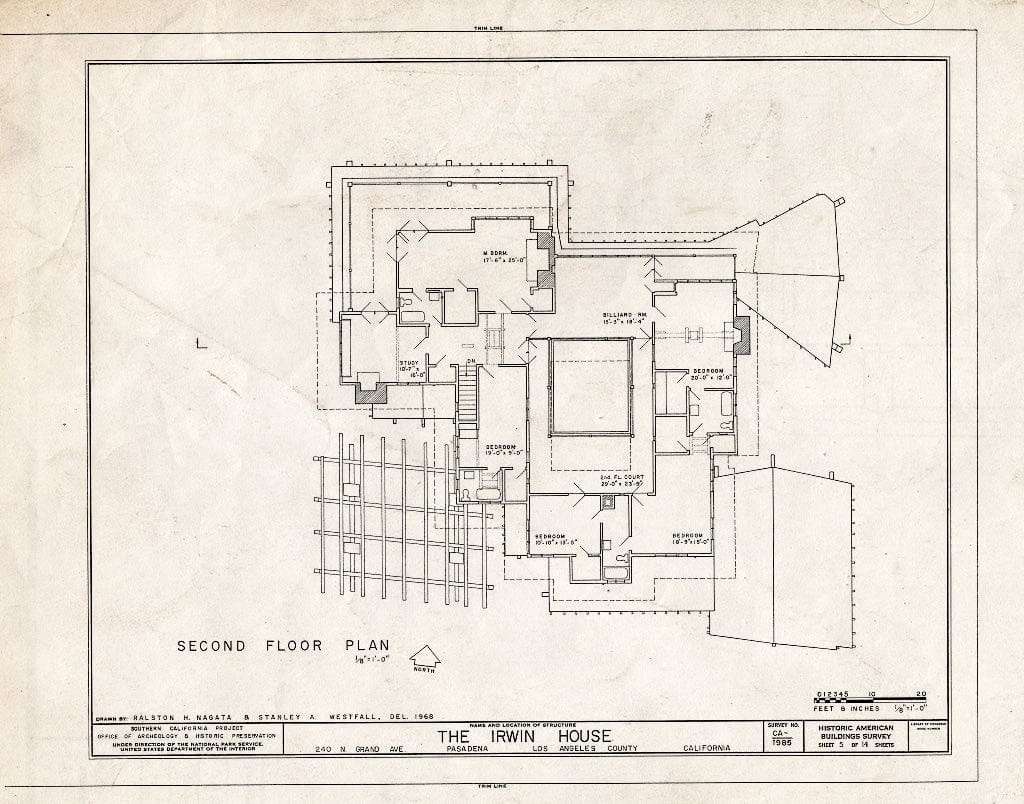 Blueprint HABS Cal,19-PASA,6- (Sheet 5 of 14) - Theodore Irwin House, 240 North Grand Avenue, Pasadena, Los Angeles County, CA