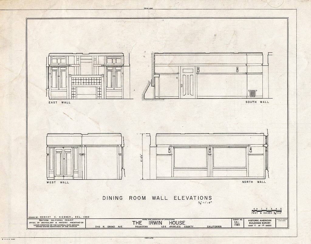 Blueprint HABS Cal,19-PASA,6- (Sheet 11 of 14) - Theodore Irwin House, 240 North Grand Avenue, Pasadena, Los Angeles County, CA