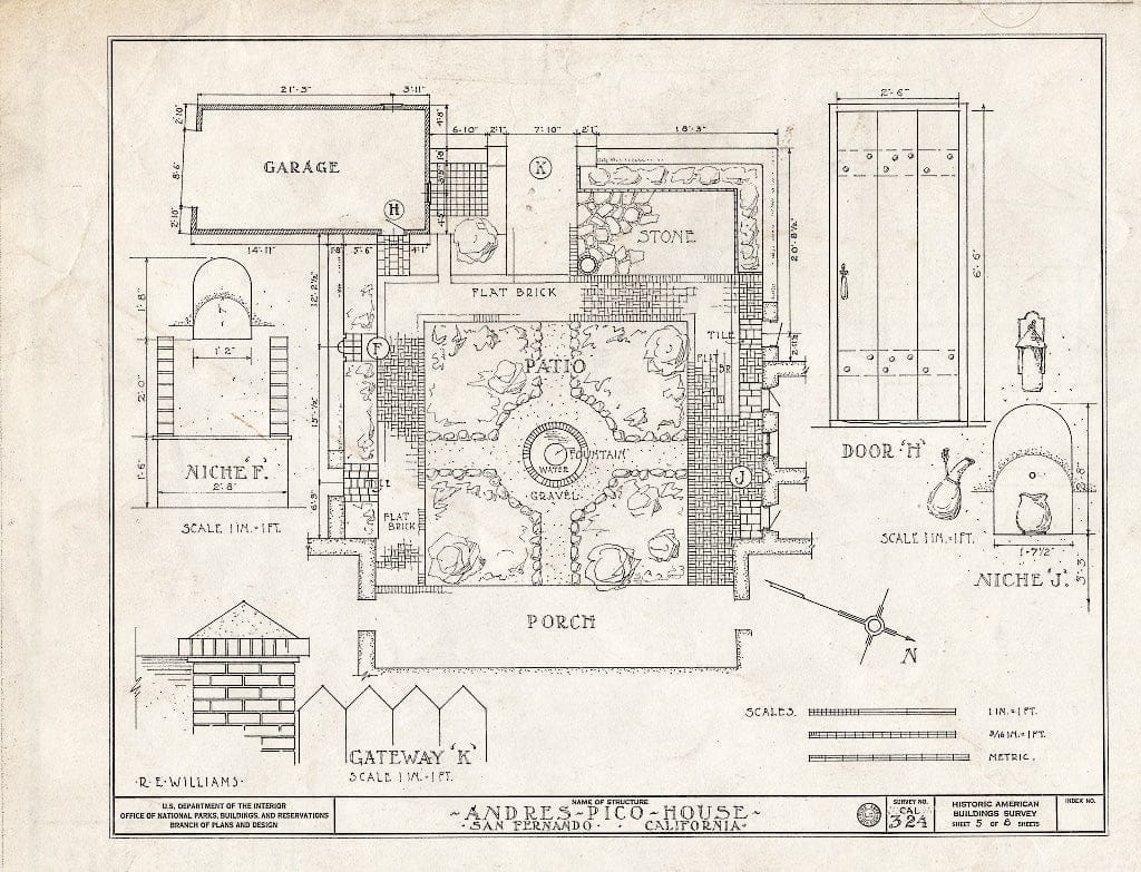Blueprint HABS Cal,19-SANF,1- (Sheet 5 of 8) - Andres Pico House, 10940 Sepulveda Boulevard, San Fernando, Los Angeles County, CA
