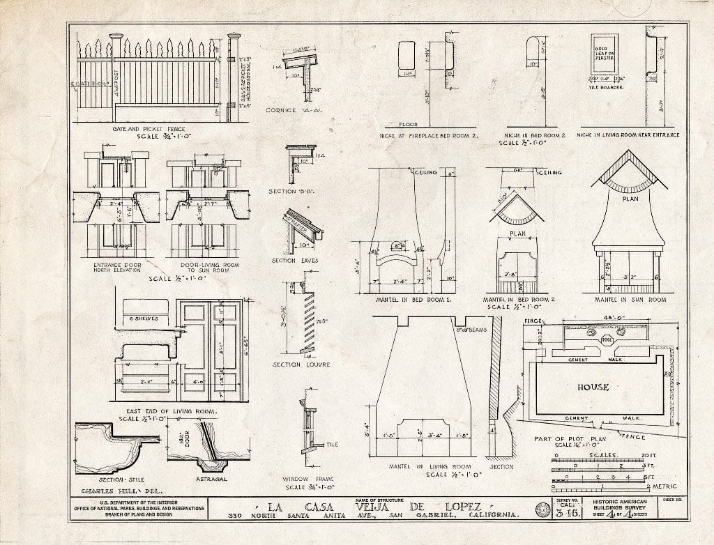Blueprint HABS Cal,19-Sanga,3- (Sheet 4 of 4) - Casa Viejo de Lopez, 330 North Santa Anita Avenue, San Gabriel, Los Angeles County, CA