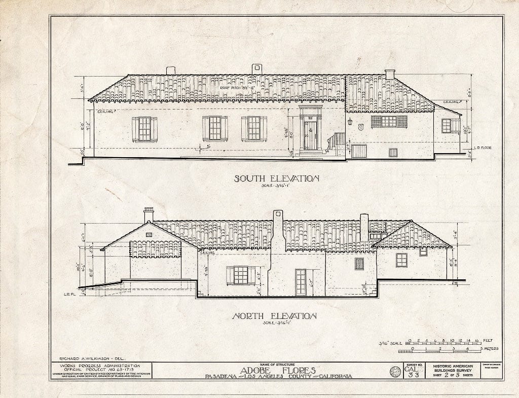 Blueprint HABS Cal,19-PASAS,1- (Sheet 2 of 5) - La Casa de Jose Perez, 1804 Foothill Boulevard, South Pasadena, Los Angeles County, CA