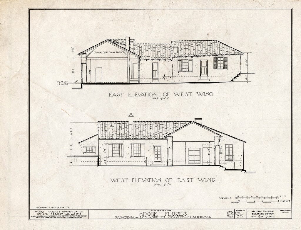 Blueprint HABS Cal,19-PASAS,1- (Sheet 4 of 5) - La Casa de Jose Perez, 1804 Foothill Boulevard, South Pasadena, Los Angeles County, CA