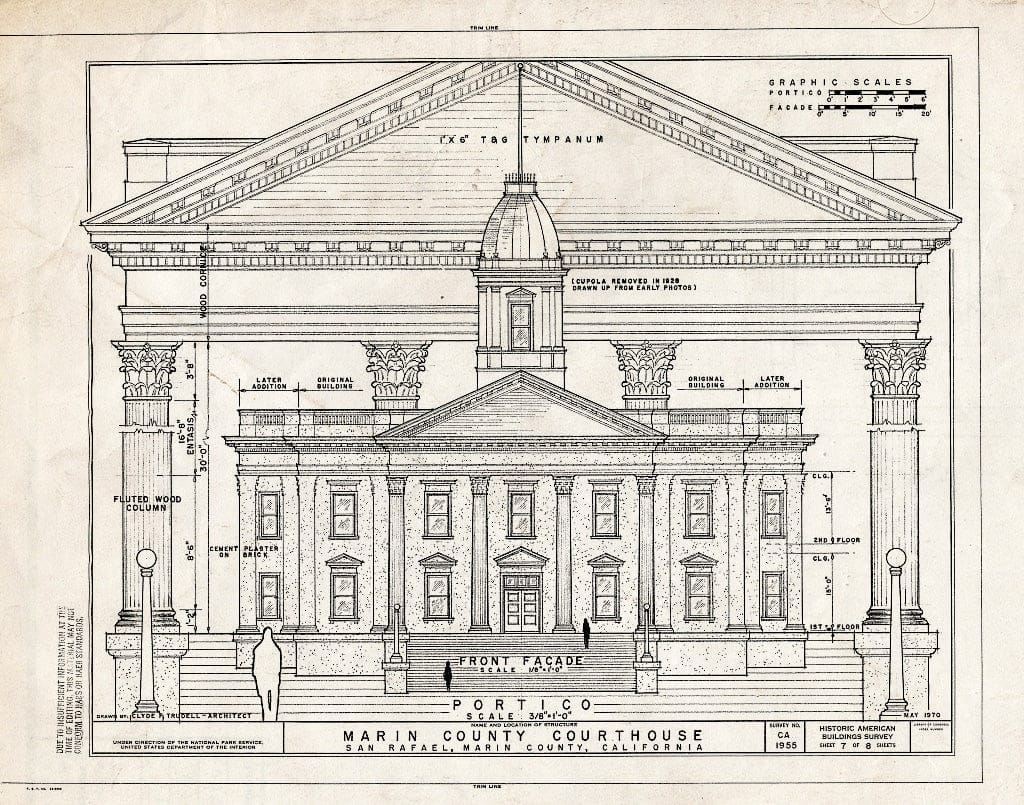 Blueprint HABS Cal,21-SANRA,2- (Sheet 7 of 8) - Marin County Courthouse, Fourth Street Between A & Court Streets, San Rafael, Marin County, CA