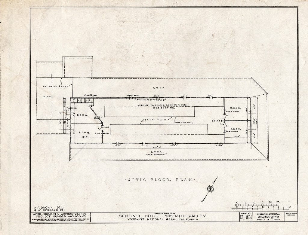 Blueprint HABS Cal,22-YOSEM,1- (Sheet 3 of 7) - Sentinel Hotel, Yosemite Village, Mariposa County, CA