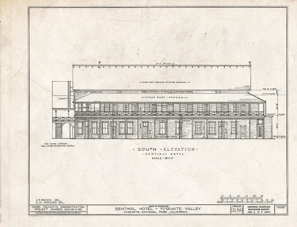 Blueprint HABS Cal,22-YOSEM,1- (Sheet 4 of 7) - Sentinel Hotel, Yosemite Village, Mariposa County, CA