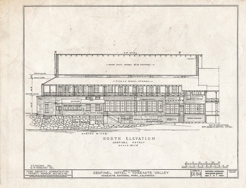 Blueprint HABS Cal,22-YOSEM,1- (Sheet 5 of 7) - Sentinel Hotel, Yosemite Village, Mariposa County, CA