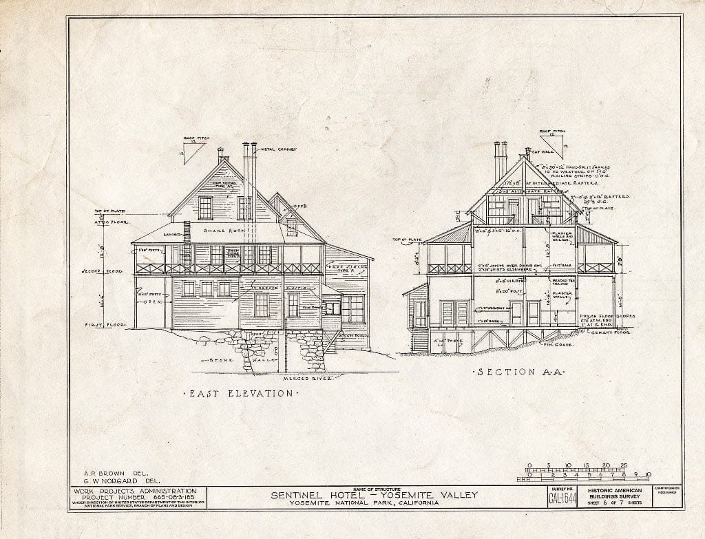 Blueprint HABS Cal,22-YOSEM,1- (Sheet 6 of 7) - Sentinel Hotel, Yosemite Village, Mariposa County, CA