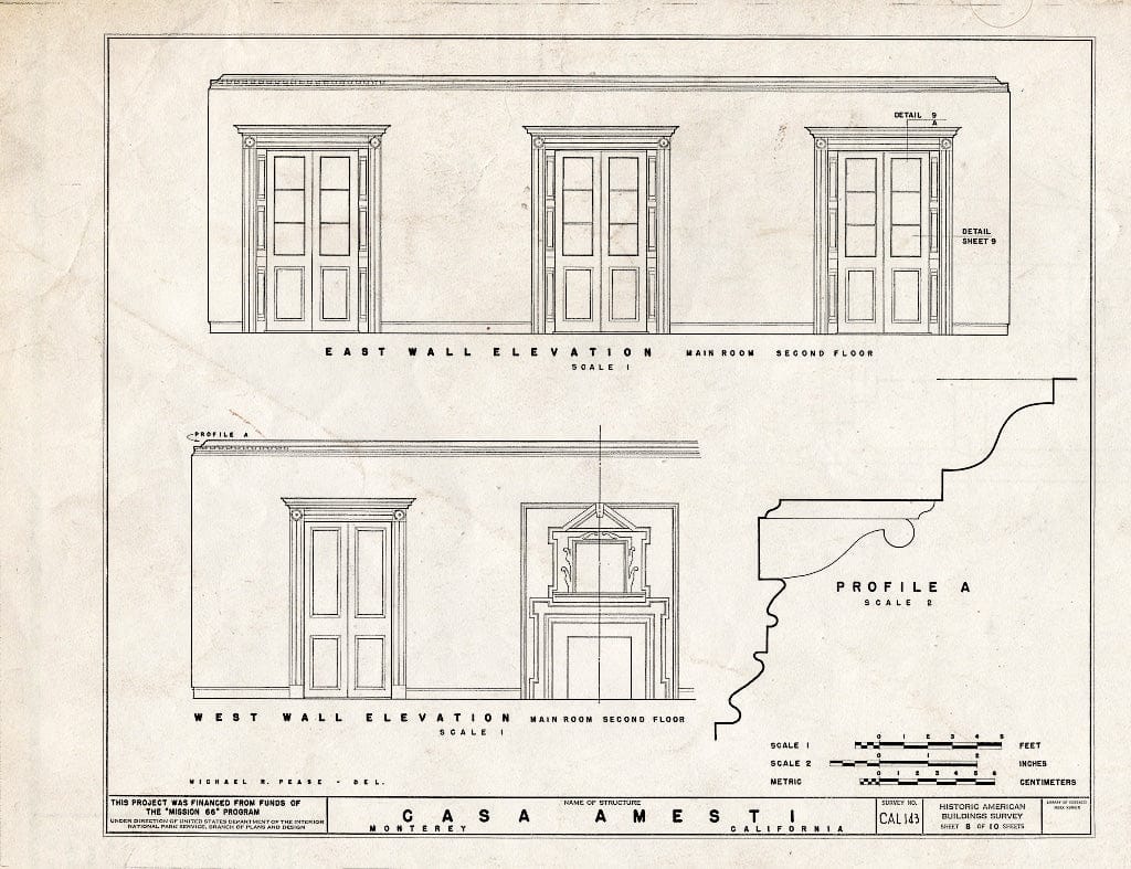 Blueprint HABS Cal,27-Mont,20- (Sheet 8 of 10) - Jose Amesti Casa, 516 Polk Street, Monterey, Monterey County, CA