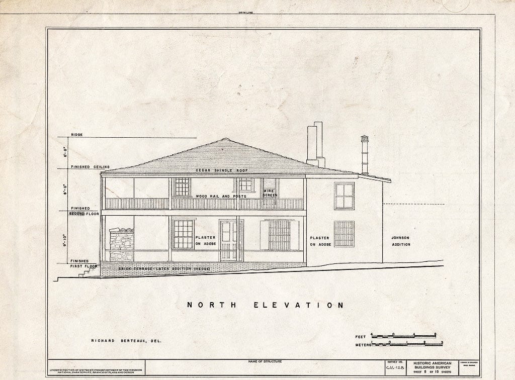 Blueprint HABS Cal,27-Mont,9- (Sheet 5 of 15) - Larkin House, 464 Calle Principal, Monterey, Monterey County, CA