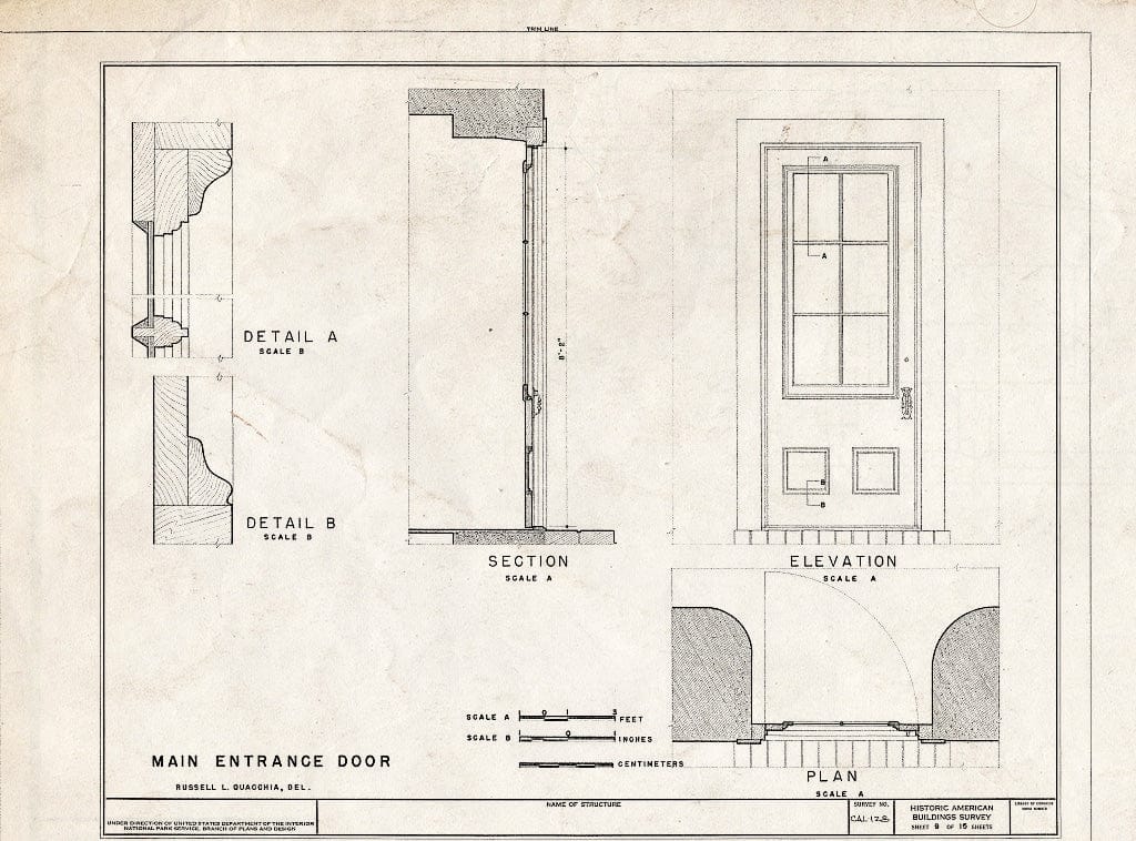 Blueprint HABS Cal,27-Mont,9- (Sheet 9 of 15) - Larkin House, 464 Calle Principal, Monterey, Monterey County, CA