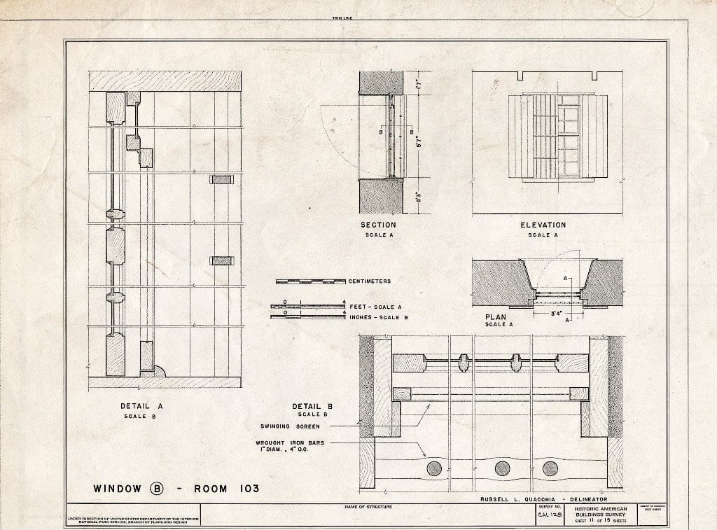 Blueprint HABS Cal,27-Mont,9- (Sheet 11 of 15) - Larkin House, 464 Calle Principal, Monterey, Monterey County, CA