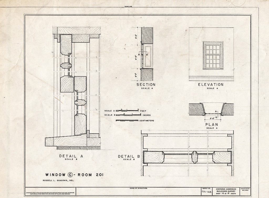Blueprint HABS Cal,27-Mont,9- (Sheet 12 of 15) - Larkin House, 464 Calle Principal, Monterey, Monterey County, CA