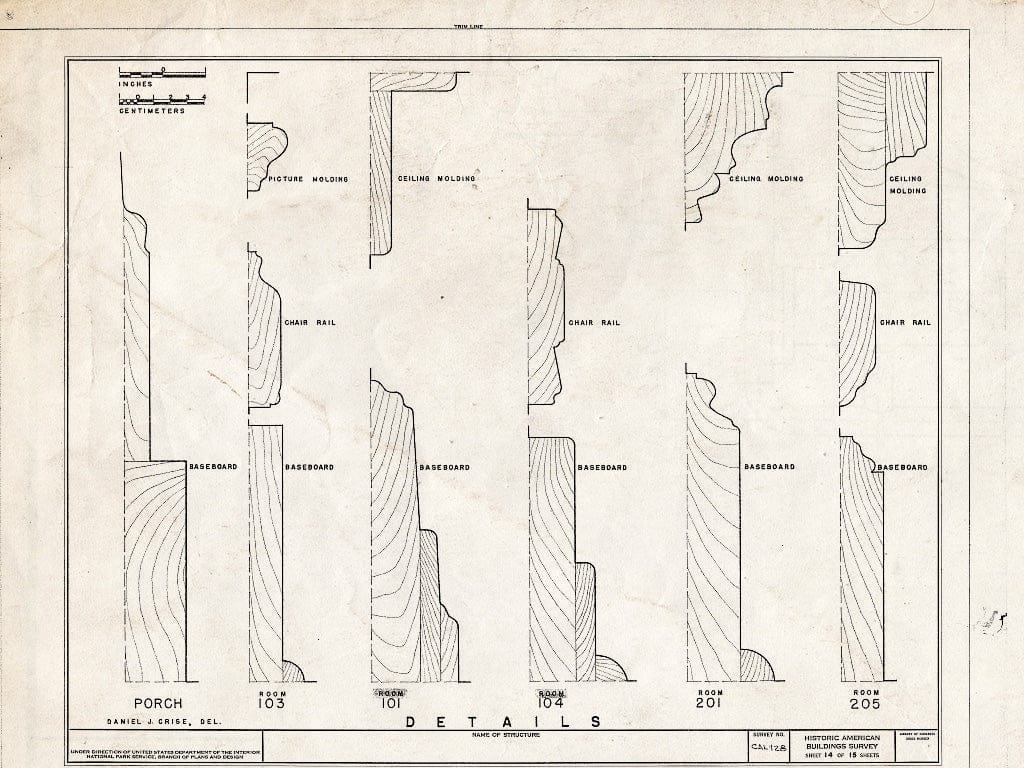 Blueprint HABS Cal,27-Mont,9- (Sheet 14 of 15) - Larkin House, 464 Calle Principal, Monterey, Monterey County, CA