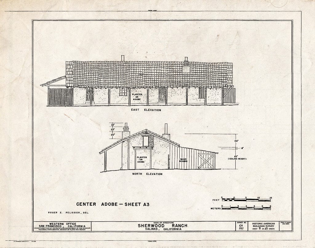 Blueprint HABS Cal,27-SALI.V,1- (Sheet 5 of 25) - Sherwood Ranch, Natividad Road, Salinas, Monterey County, CA