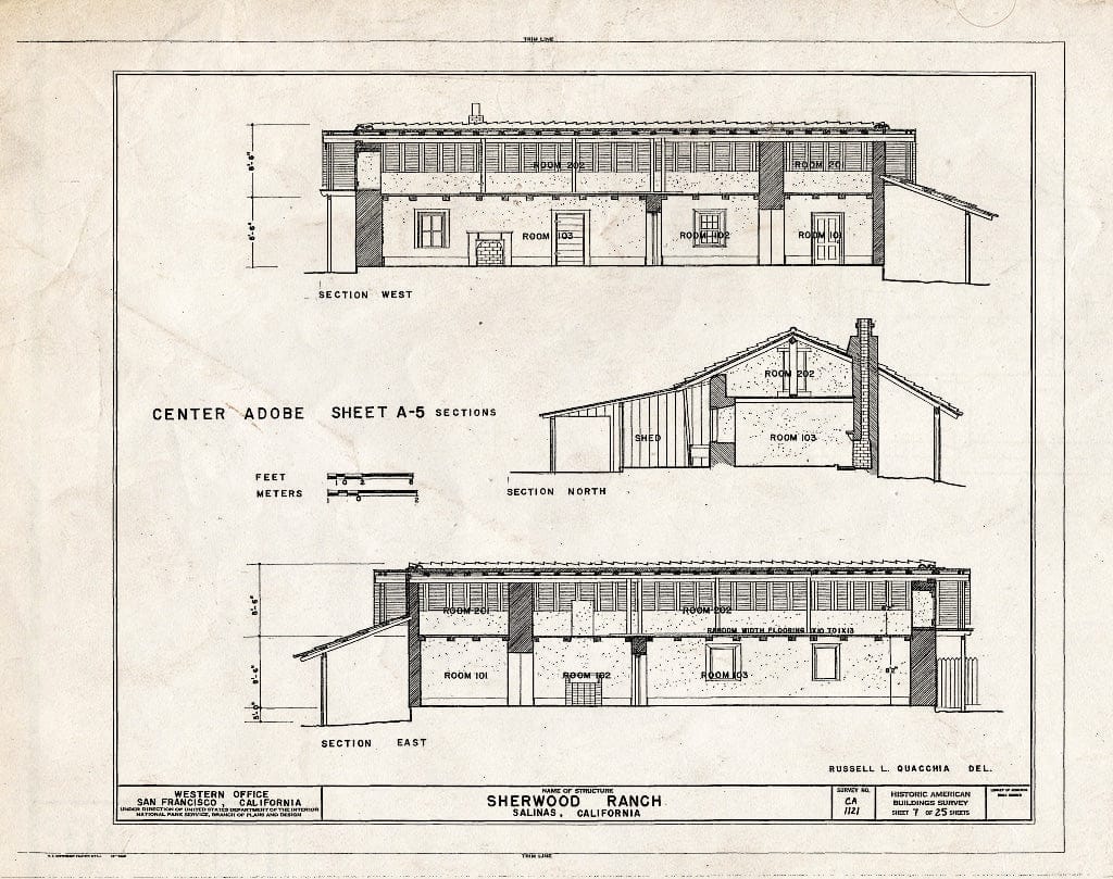 Blueprint HABS Cal,27-SALI.V,1- (Sheet 7 of 25) - Sherwood Ranch, Natividad Road, Salinas, Monterey County, CA