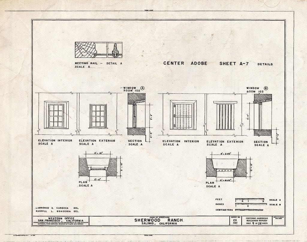 Blueprint HABS Cal,27-SALI.V,1- (Sheet 9 of 25) - Sherwood Ranch, Natividad Road, Salinas, Monterey County, CA