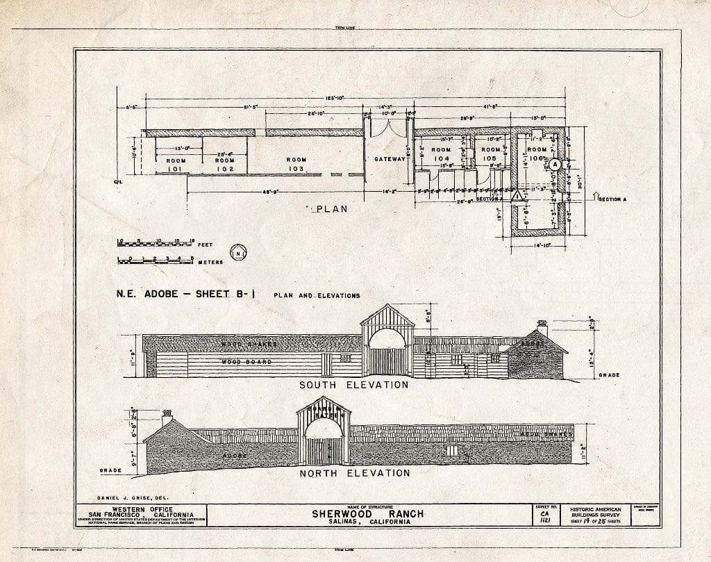 Blueprint HABS Cal,27-SALI.V,1- (Sheet 14 of 25) - Sherwood Ranch, Natividad Road, Salinas, Monterey County, CA