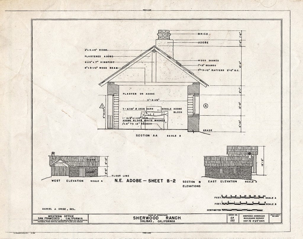 Blueprint HABS Cal,27-SALI.V,1- (Sheet 15 of 25) - Sherwood Ranch, Natividad Road, Salinas, Monterey County, CA