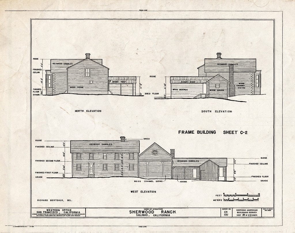 Blueprint HABS Cal,27-SALI.V,1- (Sheet 18 of 25) - Sherwood Ranch, Natividad Road, Salinas, Monterey County, CA
