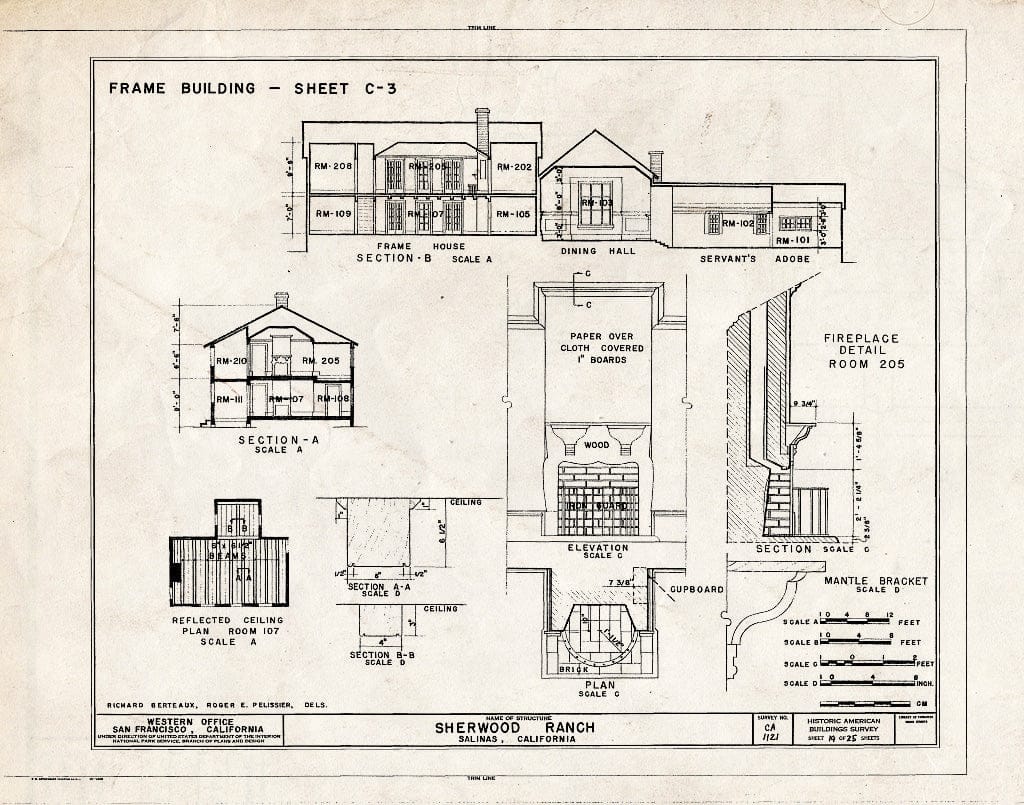 Blueprint HABS Cal,27-SALI.V,1- (Sheet 19 of 25) - Sherwood Ranch, Natividad Road, Salinas, Monterey County, CA