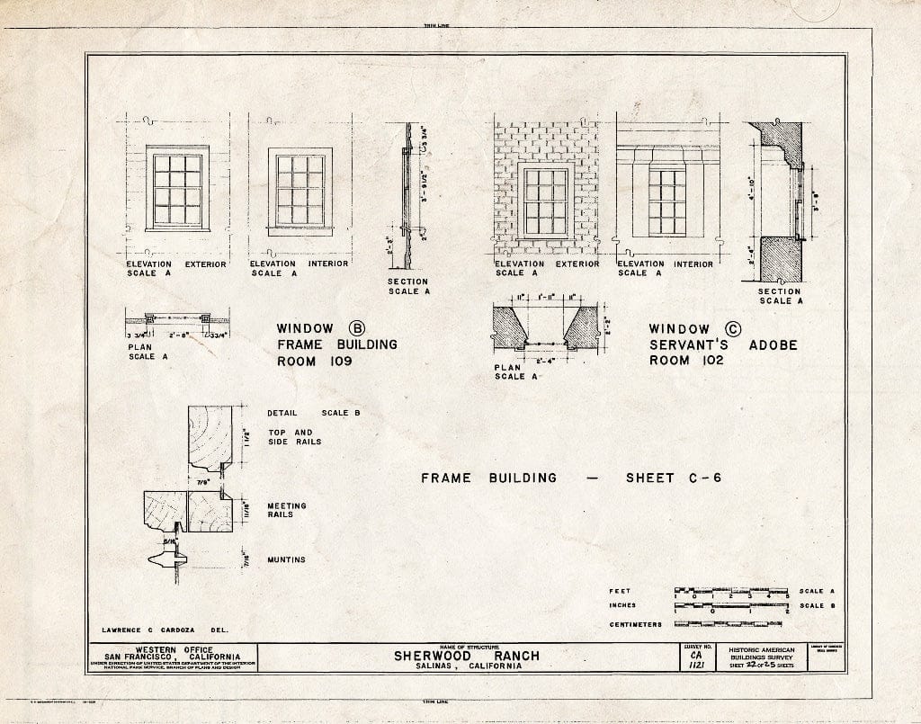 Blueprint HABS Cal,27-SALI.V,1- (Sheet 22 of 25) - Sherwood Ranch, Natividad Road, Salinas, Monterey County, CA