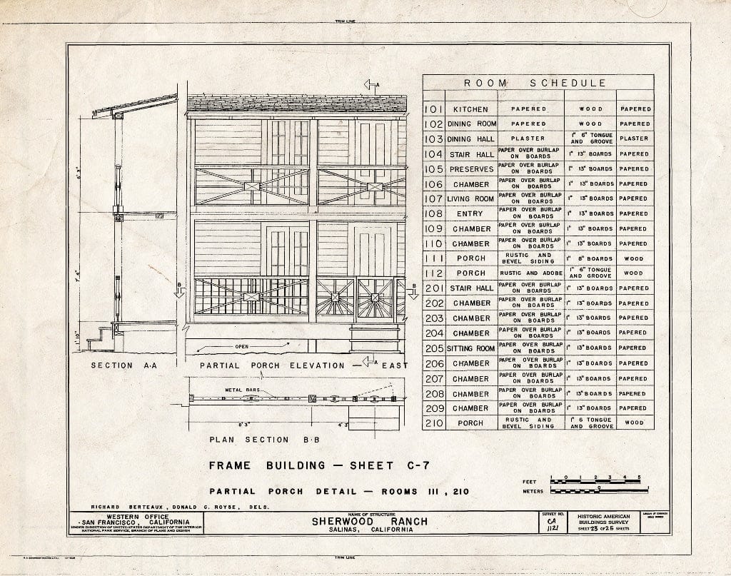 Blueprint HABS Cal,27-SALI.V,1- (Sheet 23 of 25) - Sherwood Ranch, Natividad Road, Salinas, Monterey County, CA