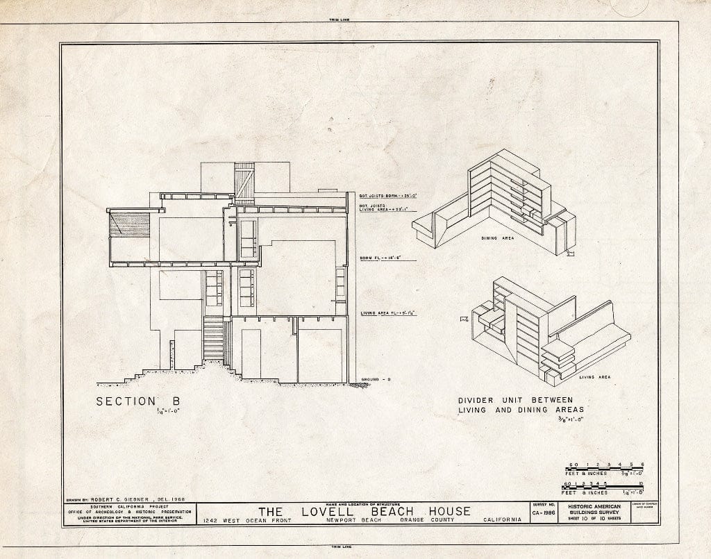 Blueprint HABS Cal,30-NEWBE,1- (Sheet 10 of 10) - Lovell Beach House, 1242 West Ocean Front, Newport Beach, Orange County, CA