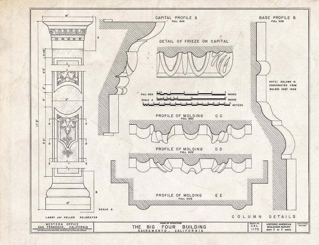 Blueprint HABS Cal,34-SAC,6- (Sheet 7 of 7) - Big Four Building, 220-226 K Street, Sacramento, Sacramento County, CA