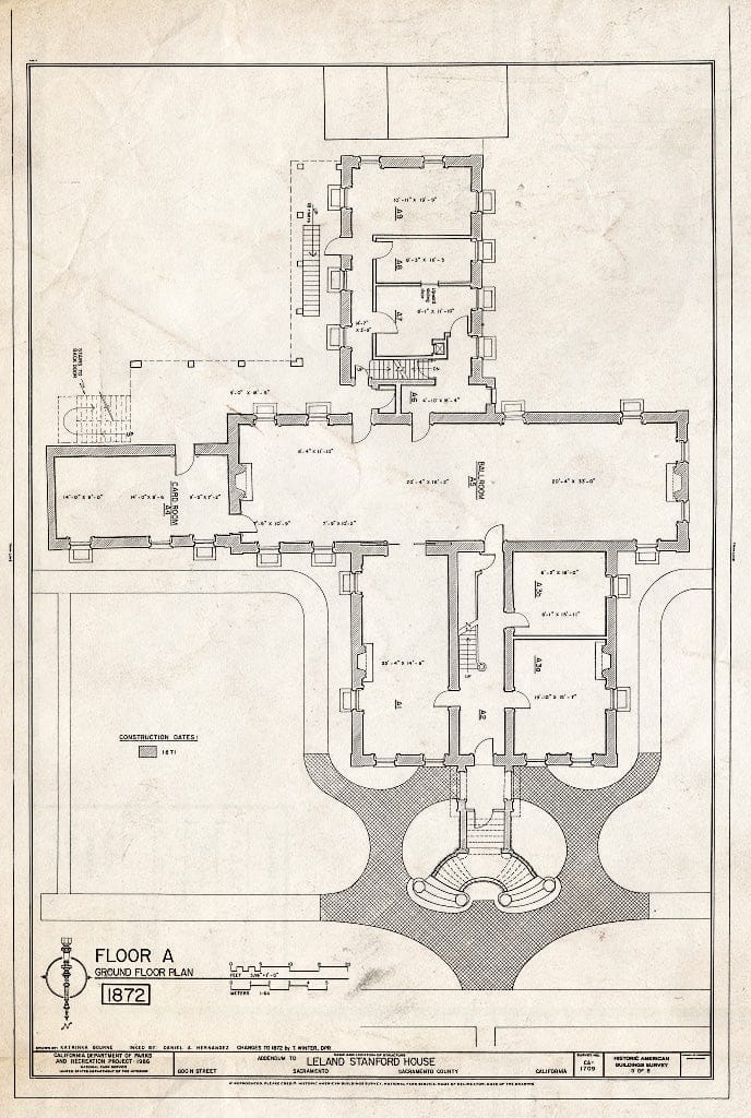 Blueprint HABS Cal,34-SAC,9- (Sheet 5 of 8) - Leland Stanford House, 800 N Street, Sacramento, Sacramento County, CA