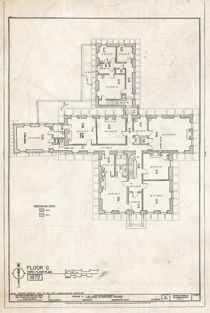 Blueprint HABS Cal,34-SAC,9- (Sheet 7 of 8) - Leland Stanford House, 800 N Street, Sacramento, Sacramento County, CA
