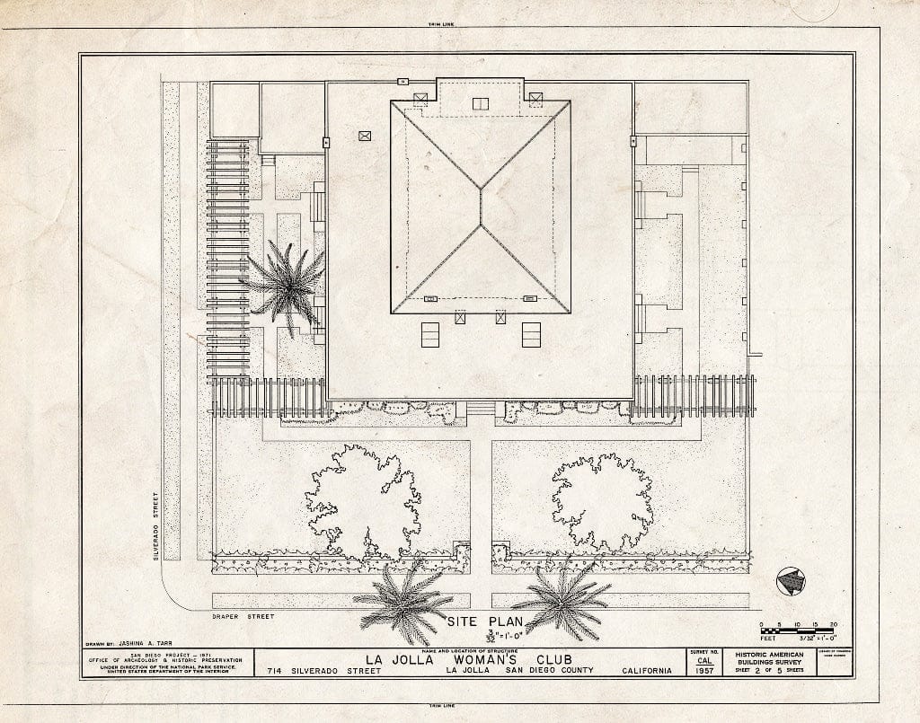 Blueprint HABS Cal,37-LAJOL,1- (Sheet 2 of 5) - La Jolla Women's Club, 715 Silverado Street, La Jolla, San Diego County, CA
