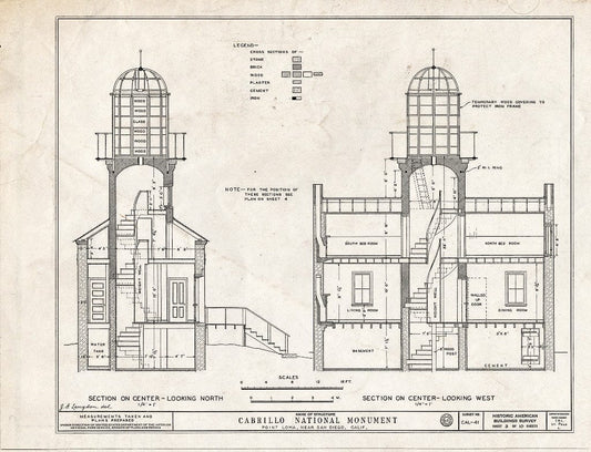 Blueprint HABS Cal,37-Polo,1- (Sheet 3 of 10) - Point Loma Lighthouse No. 355, (Moved), San Diego, San Diego County, CA
