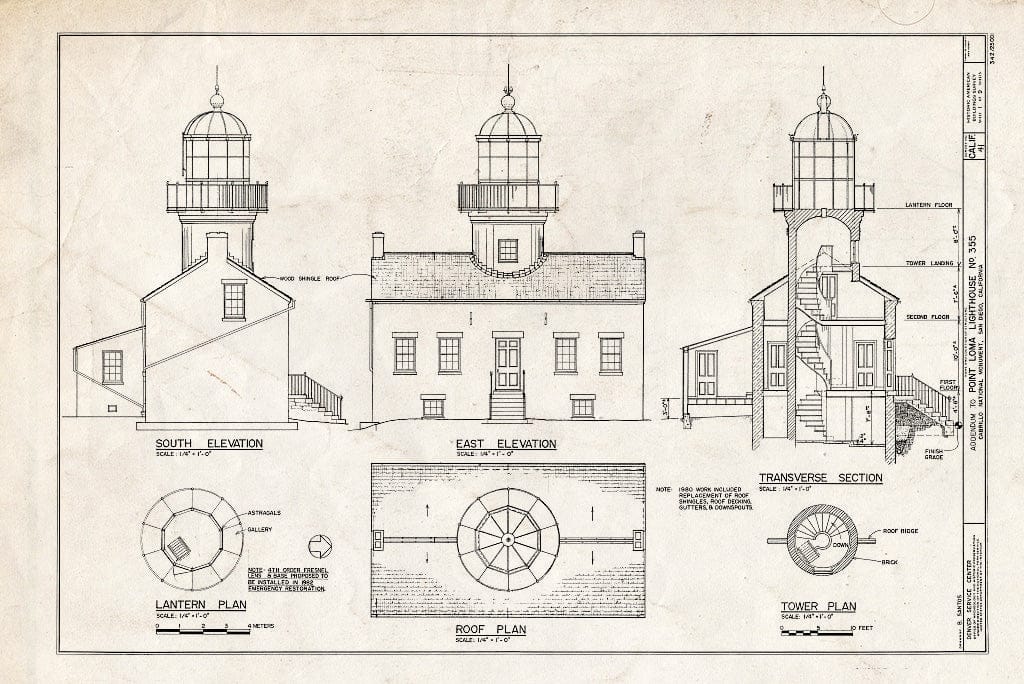 Blueprint HABS Cal,37-Polo,1- (Sheet 1 of 9) - Point Loma Lighthouse No. 355, (Moved), San Diego, San Diego County, CA