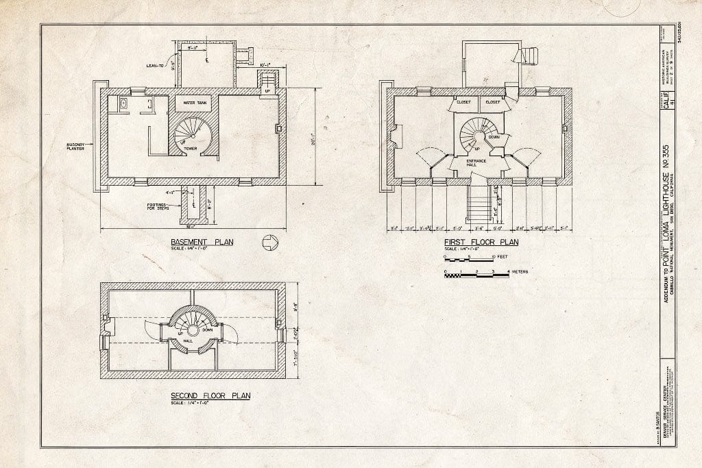 Blueprint HABS Cal,37-Polo,1- (Sheet 2 of 9) - Point Loma Lighthouse No. 355, (Moved), San Diego, San Diego County, CA