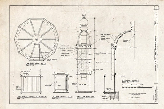Blueprint HABS Cal,37-Polo,1- (Sheet 3 of 9) - Point Loma Lighthouse No. 355, (Moved), San Diego, San Diego County, CA