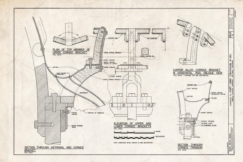 Blueprint HABS Cal,37-Polo,1- (Sheet 4 of 9) - Point Loma Lighthouse No. 355, (Moved), San Diego, San Diego County, CA