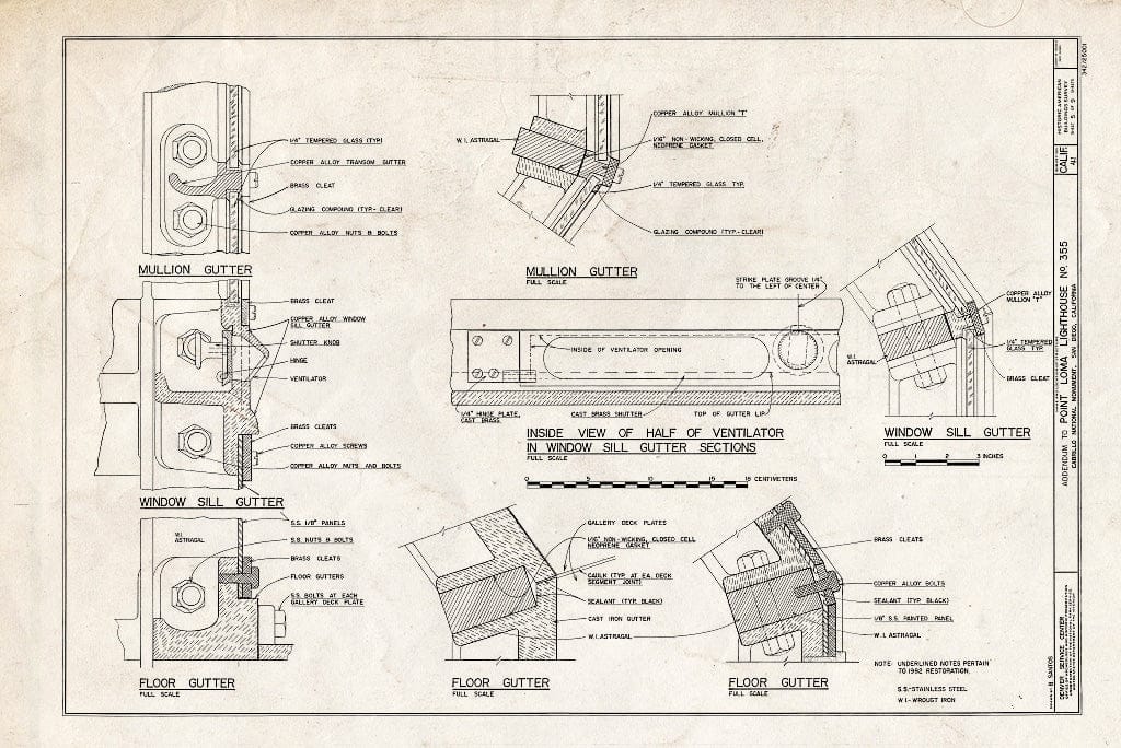 Blueprint HABS Cal,37-Polo,1- (Sheet 5 of 9) - Point Loma Lighthouse No. 355, (Moved), San Diego, San Diego County, CA