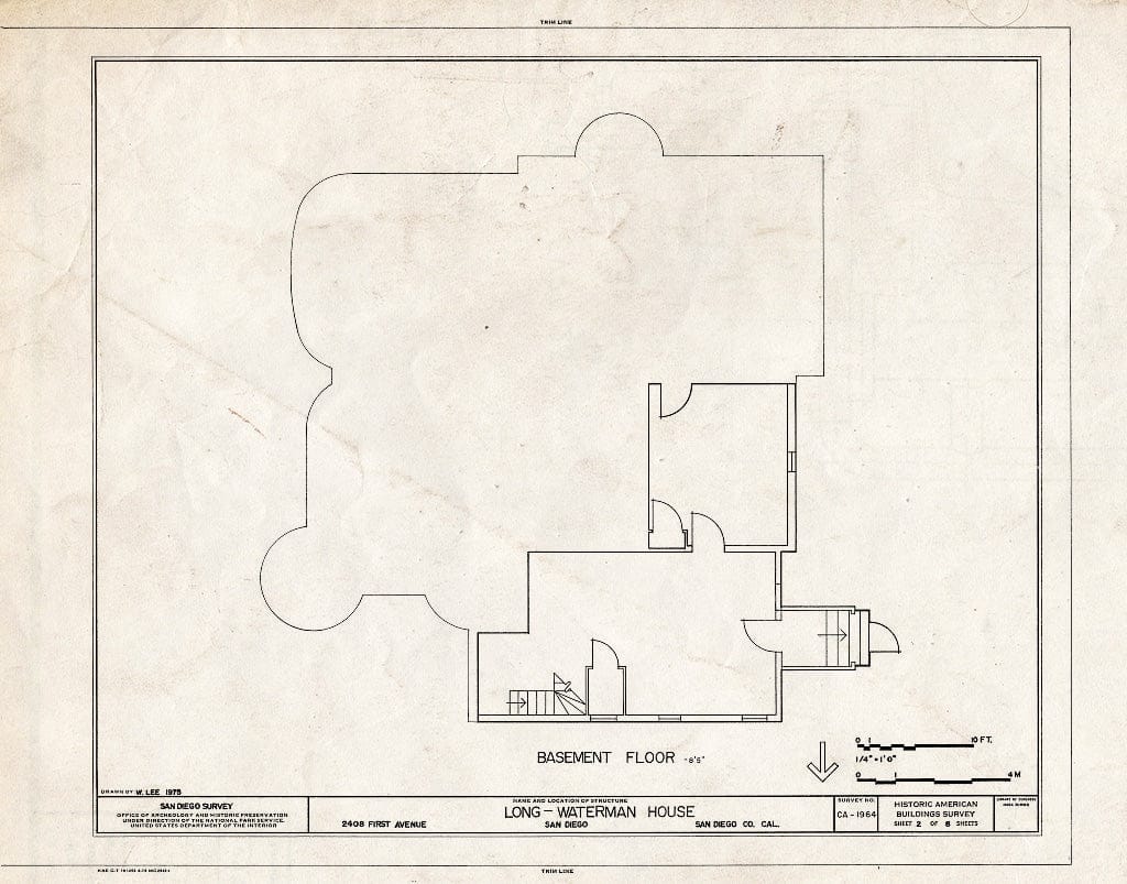 Blueprint HABS Cal,37-SANDI,20- (Sheet 2 of 8) - Long-Waterman House, 2408 First Avenue, San Diego, San Diego County, CA